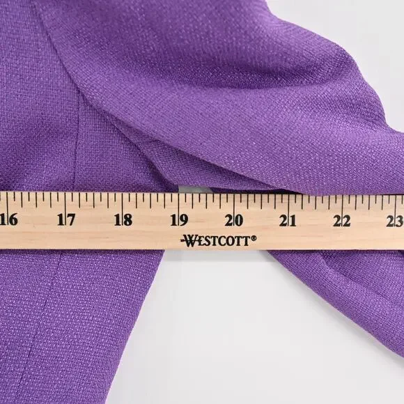 Vtg NIPON BOUTIQUE Skirt‎ Suit Set Sz 2P Purple Floral Embroidered Art Statement - Picture 8 of 16